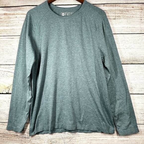 Figs Top Womens Size L Green Salta Seamless Long sleeve Underscrub Lightweight - Picture 1 of 8